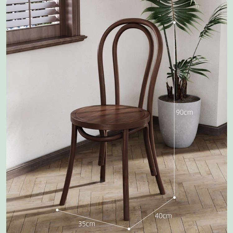 Mesa y silla de cafetería americana retro francesa panadería de comida ligera dulces tienda de azúcar y agua bistrona mesa de madera maciza image 10