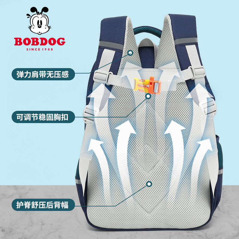 Babou Primary School Student 1-3-6 Grade Schoolbag Large Capacity Multi-function Backpack Ridge Protection Simple Backpack for Men and Women
