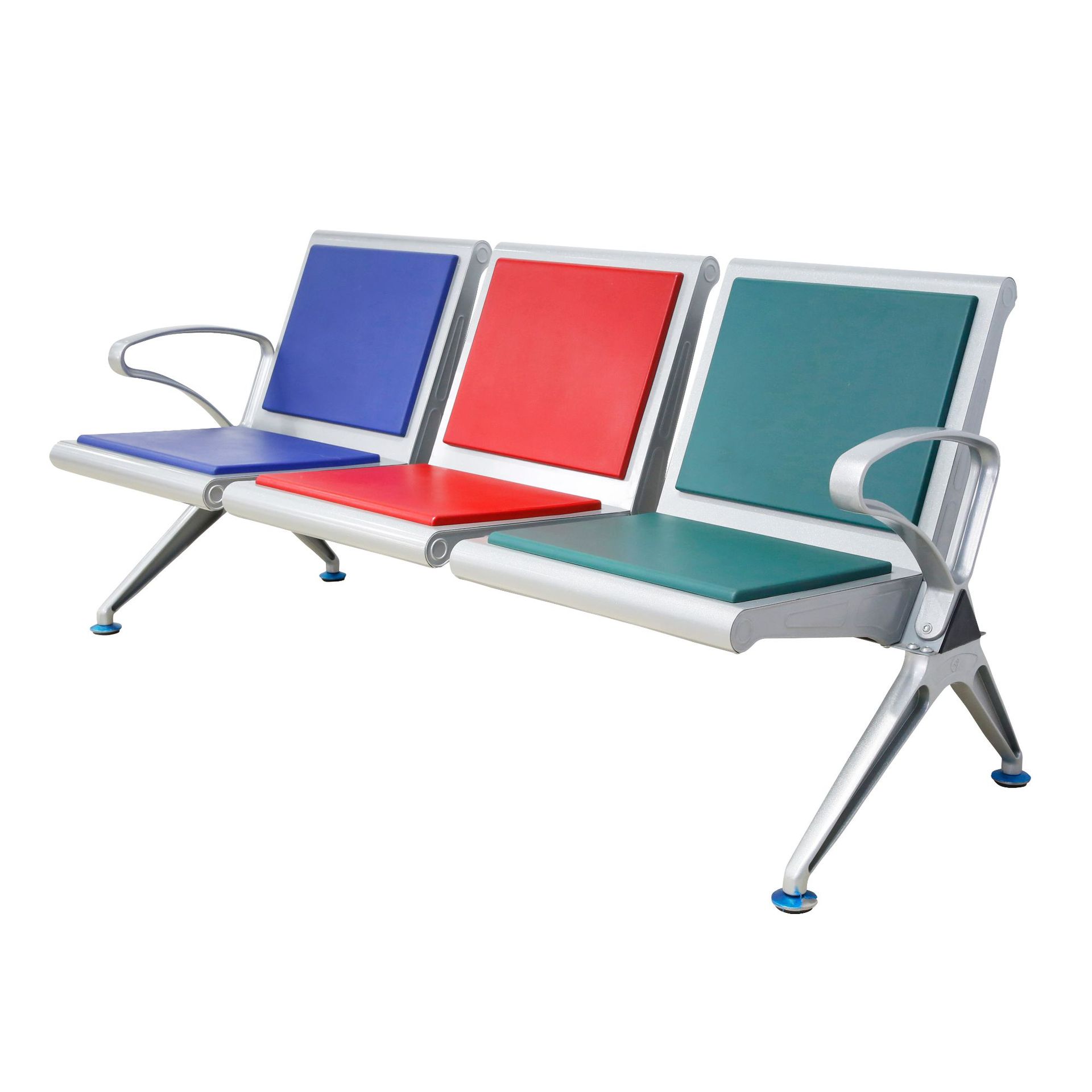 Fábrica al por mayor del aeropuerto estación de autobuses cojín de cuero Silla de fila pública acero laminado en frío esqueleto de metal Hospital infusión Silla de espera