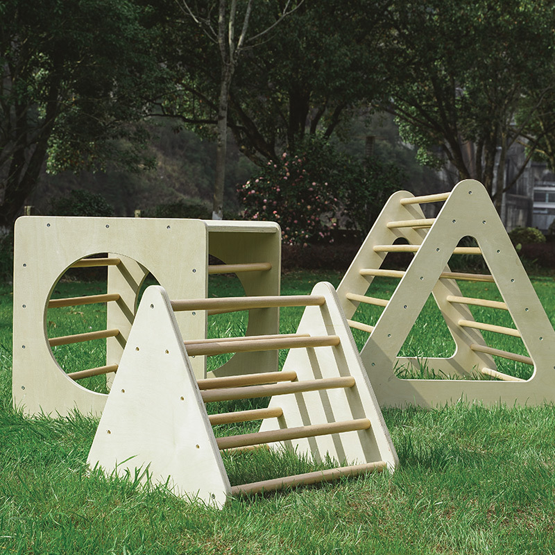 Estante de escalada infantil de madera Estante de escalada para niños Triángulo Estante de entrenamiento físico Estante de escalada Túnel de juguete de aventura para niños