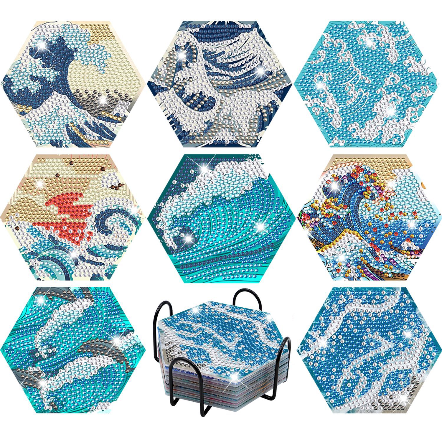 Nuevo diamante piedra pintura montaña redonda placemat niños DIY hecho a mano 5D pintado a mano mundo submarino creativo pasta diamante pintura