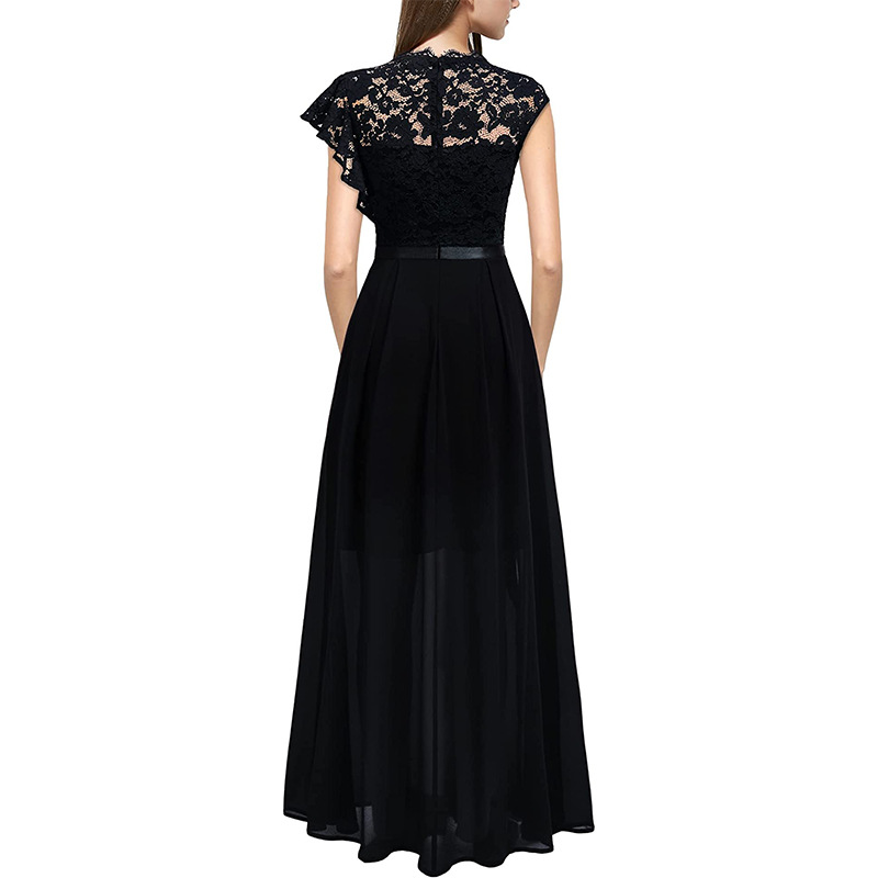 Cross-border Independent Site Party Women's Long Dress, Popular Lace Bridesmaid Evening Gown_ecoleips.com