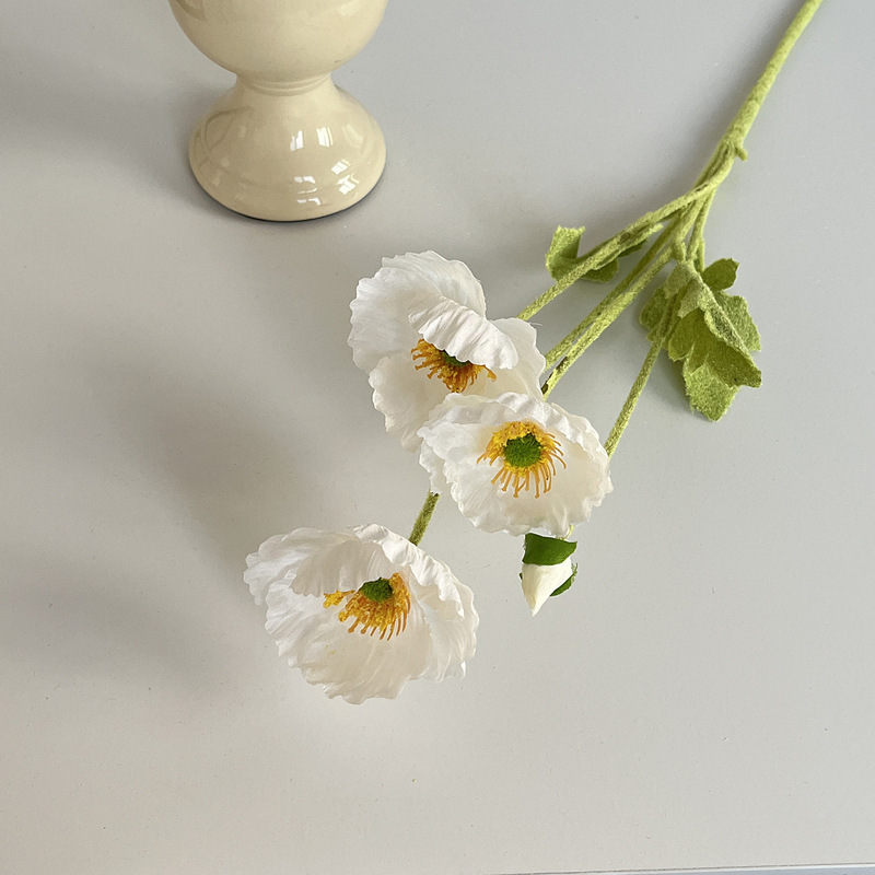 虞美人仿真花婚庆用花莫奈花园仿真花材假花装饰花墙植绒仿真植绒|undefined