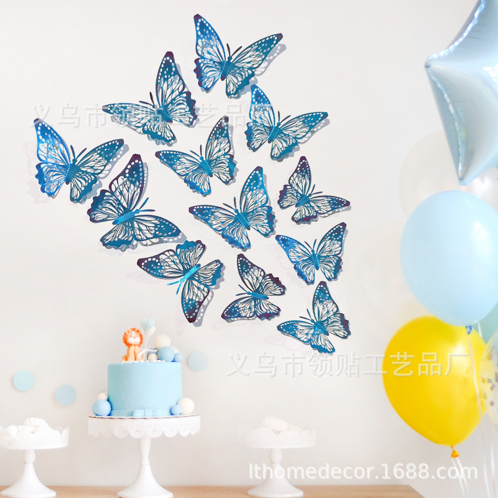 Lthd029 mariposas volando mariposas tridimensionales filmando accesorios, embellecimiento del hogar, decoración de fiestas, decoración de cumpleaños