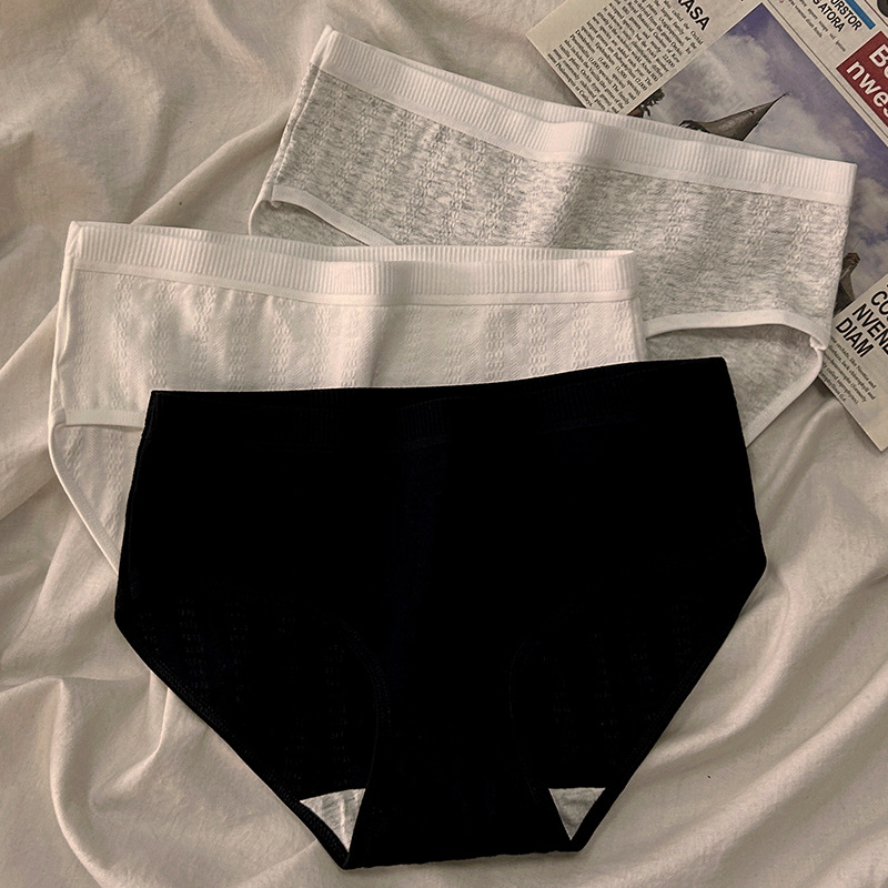 Ropa interior de algodón puro directo de fábrica Estudiante de mujer japonés Mediados de cintura simple chica transpirable más calzoncillos de tamaño al por mayor