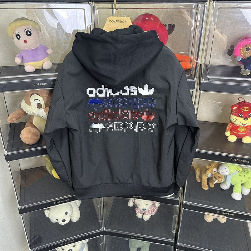 Adidas new embroidered detachable hood jacket sports coat baseball jacket windproof and cold-proof cross-border wholesale Adidas new embroidered detachable hood jacket sports coat baseball jacket windproof and cold-proof cross-border wholesale