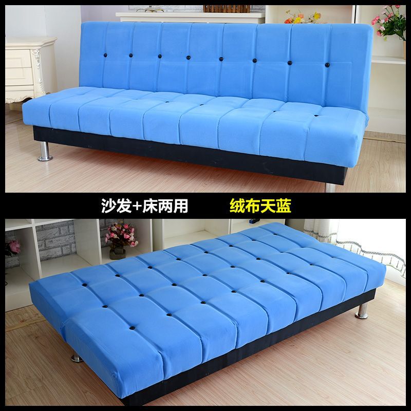 公寓客厅北欧油蜡PU皮革出租房三人小户型理发店可折叠两用沙发床|undefined