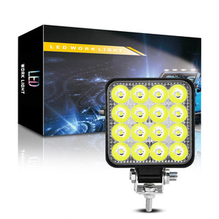Cross-Border Hot Selling Mini Square 16 Lights 48W Car Led Work Lights Off-Road Motorcycle Modified Spotlights