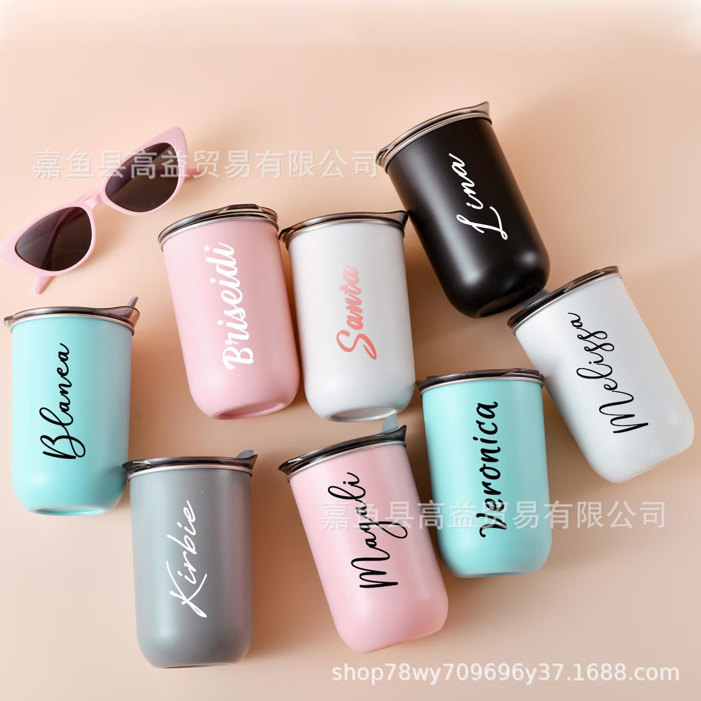 Etsy taza termo de acero inoxidable de impresión en color de venta caliente personalizada nueva taza portátil con tapa fría y caliente