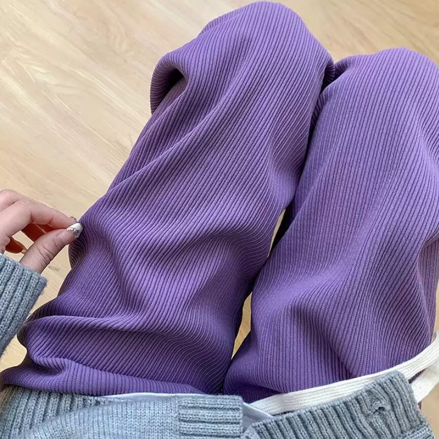 泡泡奶芙裤2025春阔腿裤松紧腰抽射显高显瘦百搭休闲长裤高腰显瘦