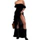 2025 Spring and Summer Cross-border New Products Irregular off-shoulder dress Ruffled Long Skirt Draped European and American Women's Wear