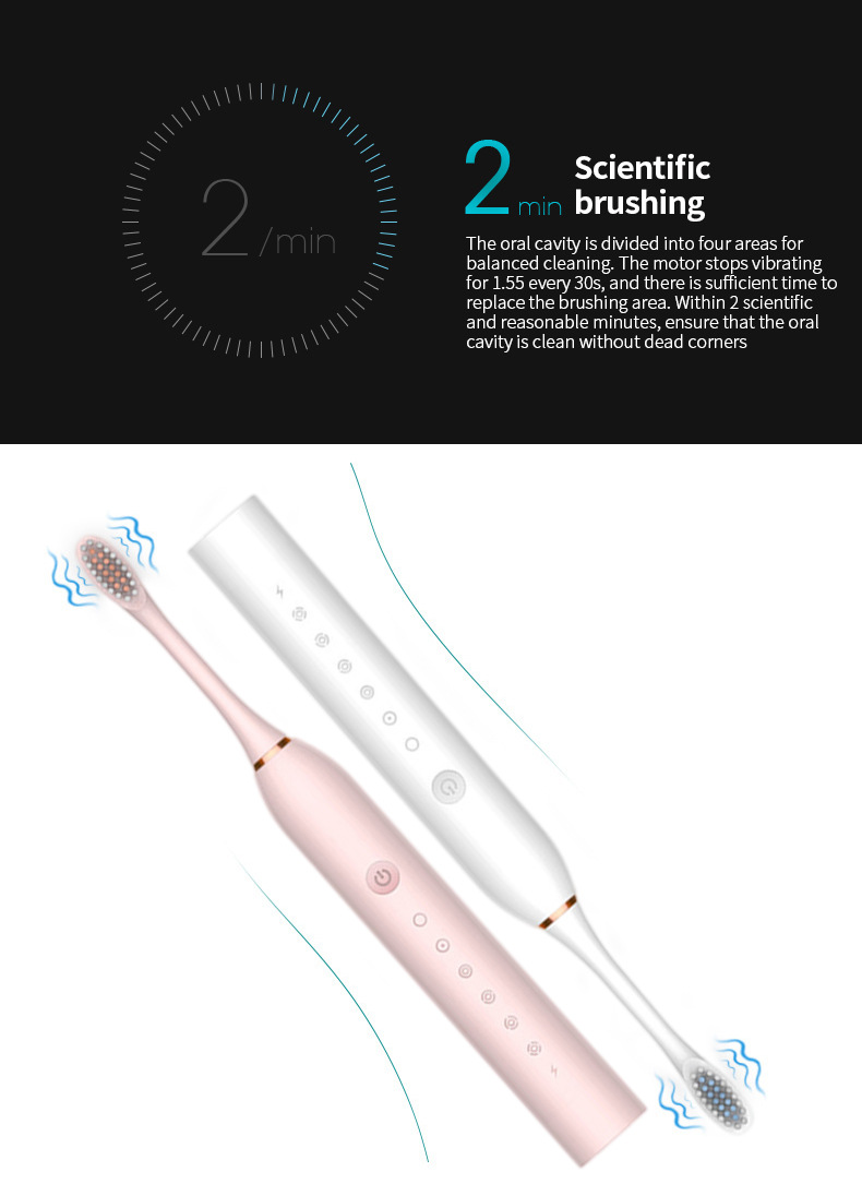 厂家批发软毛牙刷冲牙器充电款全自动成人儿童通用电动牙刷超声波详情8