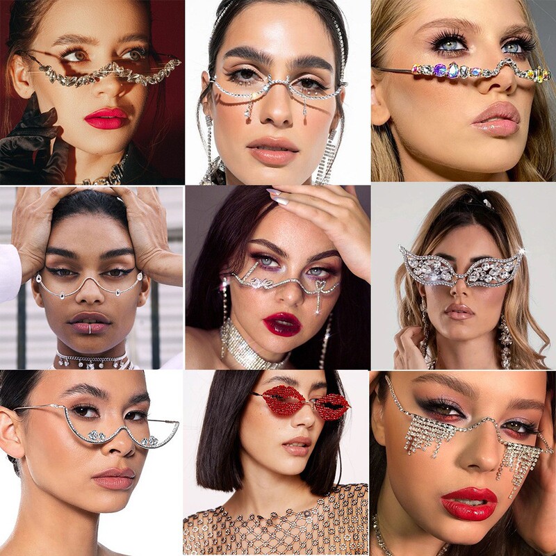 Cross-Border New Style Rhinestone Eyeglass Frames, European and American Fashion Versatile Party Accessories for Women Cross-Border New Style Rhinestone Eyeglass Frames, European and American Fashion Versatile Party Accessories for Women
