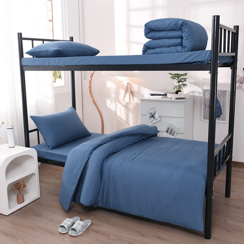 Skin-friendly bed sheet quilt cover student dormitory six-piece combination suit washed cotton three-piece quilt core bed mattress pillow
