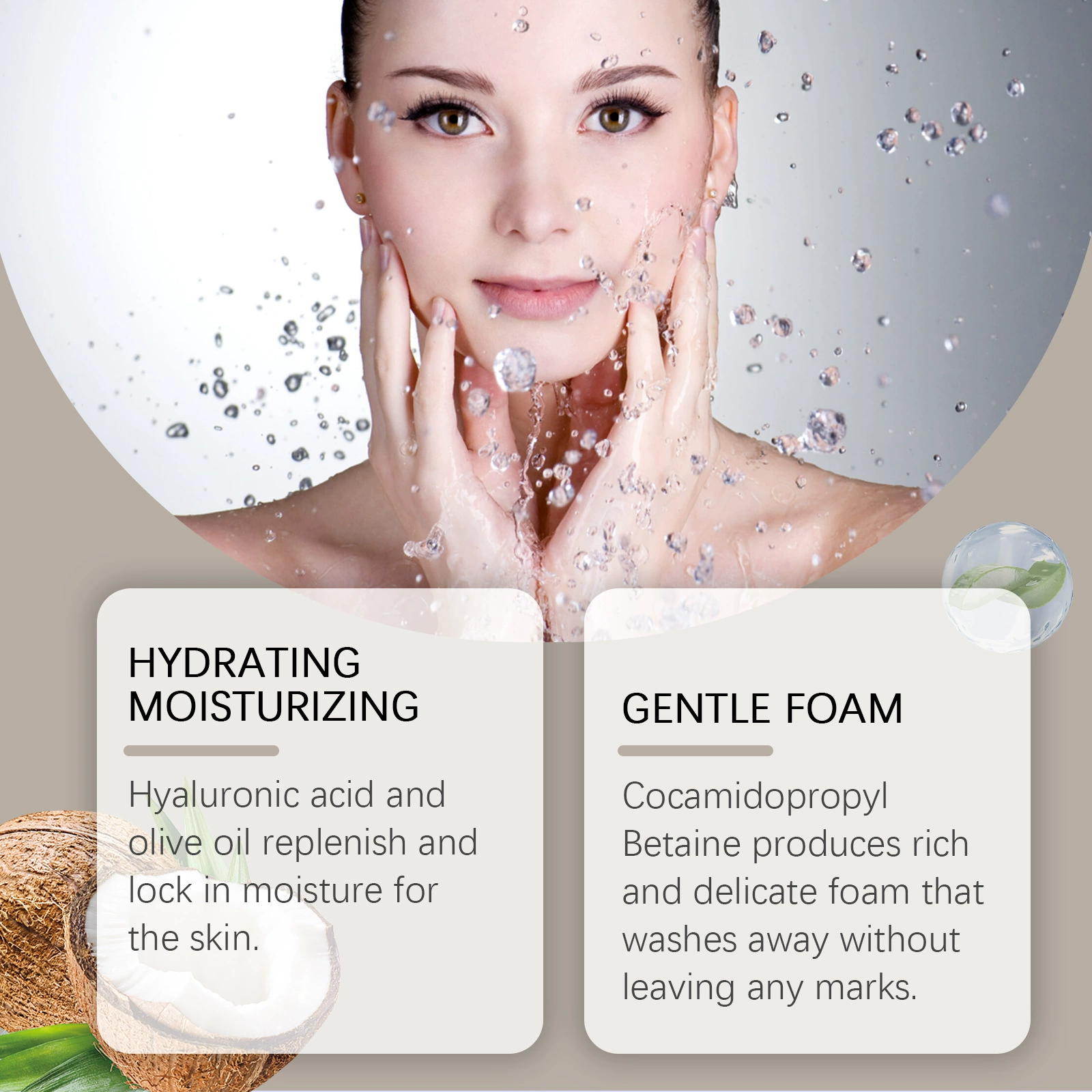HOYGI Soft moisturizing cleansing milk amino acid based for face, gentle cleansing
