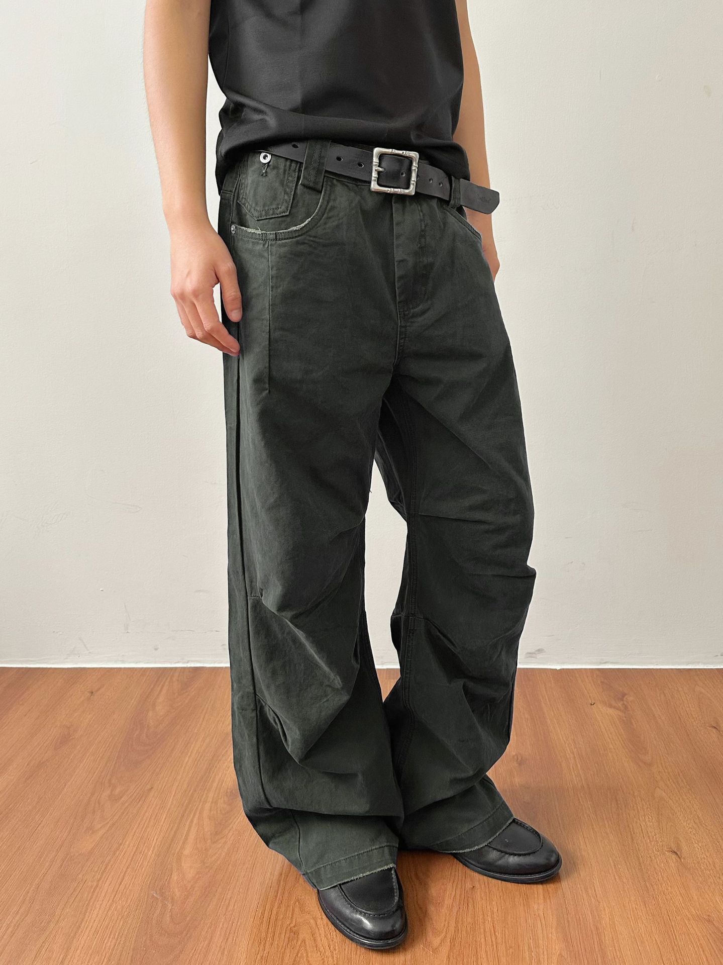 MADEEXTREME Washed Blue Straight-Leg Trousers