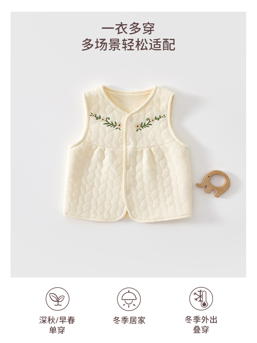 Baby chaleco de invierno y otoño, abrazadera de pony recién nacido, primavera y otoño, tres capas de chaleco caliente para bebés y niños pequeños, ropa interior