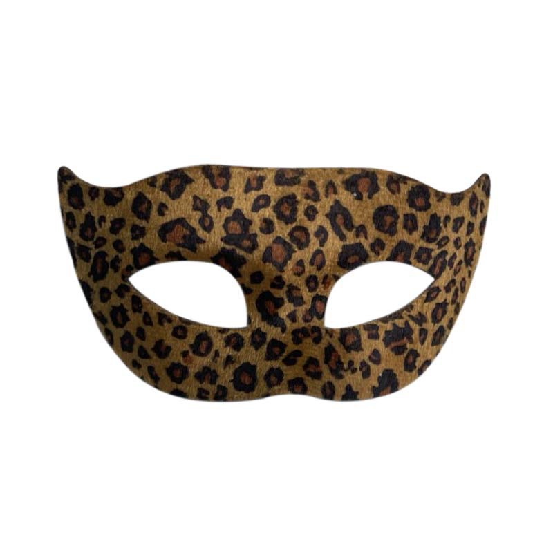 Halloween nuevo leopardo máscara de animal mitad cara baile cos luchador mano fiesta vestido mitad cara máscara props