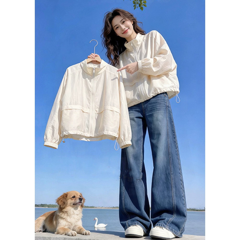 Summer Lightweight Stand-Up Collar Sun Protection Shirt for Women 2026 New Summer Style Korean Style Loose Breathable Anti-Uv Jacket A11635