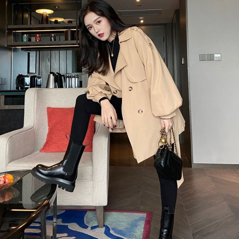 卡其色短款风衣女小个子韩版春秋三十而已收腰显瘦气质秋季外套|undefined
