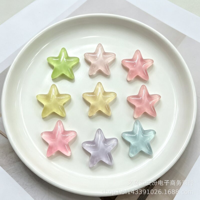 New ice-clear series star DIY earrings, hair clips, clog shoe accessories, and resin accessories wholesale