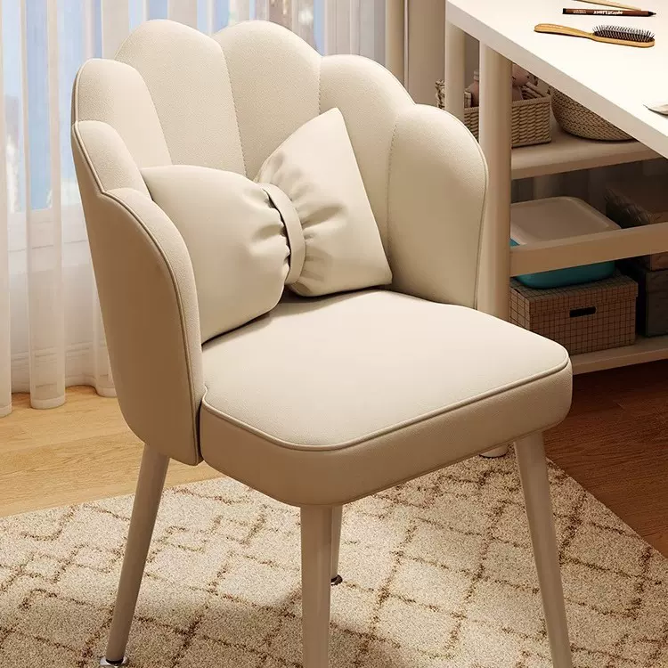 化妆凳轻奢高级感梳妆凳子女生卧室梳妆台专用椅子美甲奶油风凳子