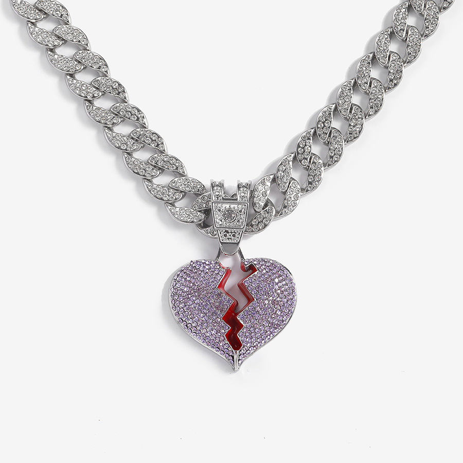 Peinture à l'huile colorée déchirante Hip Hop Pdant INS Light Luxury Small Crows Full Diamond High Grade Collier pour_voghion.com