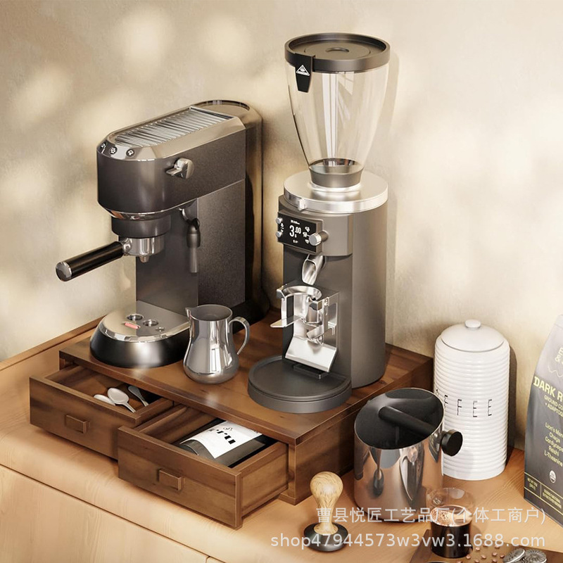 Cross-Border Acacia Wood K Pod Drawer Coffee Machine Holder Restaurant Tea Room Wooden Coffee Pod Storage Box