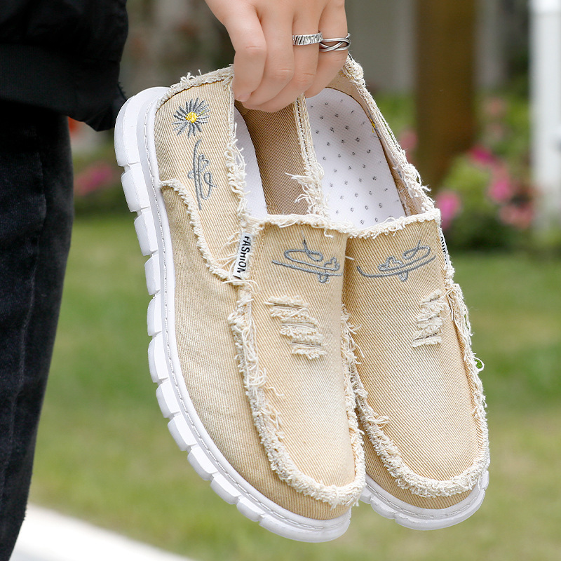 New Style Slip-on Cloth Shoes Spring Summer Autumn Trendy Shoes Canvas Shoes Soft Sole Men's Shoes Old Beijing Cloth Shoes Comfortable Casual Shoes for Men
