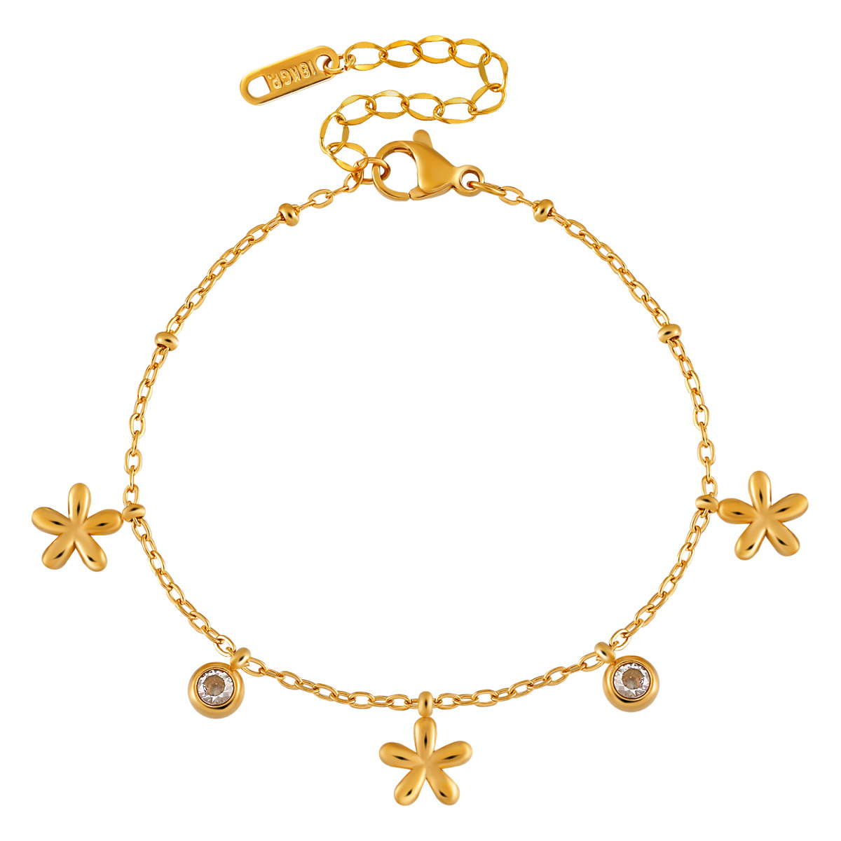 European and American Ins Style Small Titanium Steel Flower Bracelet Accessories Women's Summer Fashion High-End Stainless Steel Jewelry Bracelet