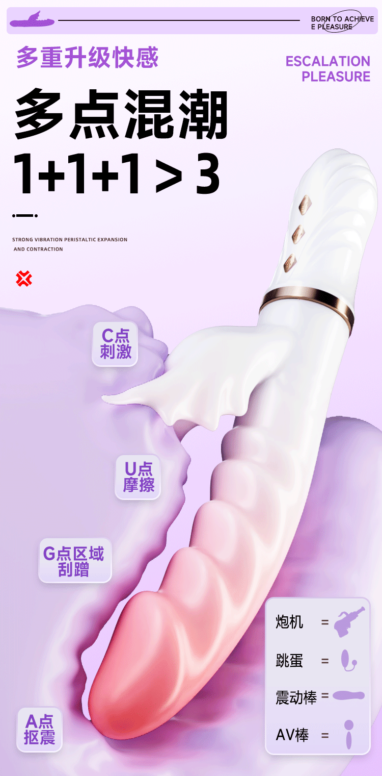 Jiuai Heated Telescopic Vibrator, Electric Button Control, TPE Massage Stick for Women — detail image 20