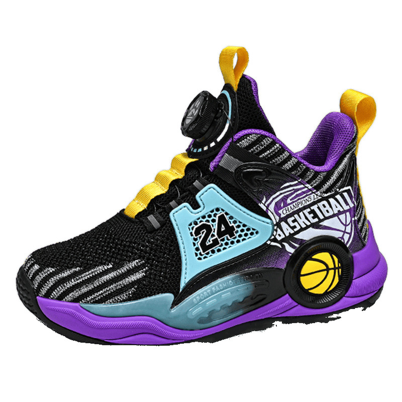 Zapatos para niños 2025 nuevas zapatillas de baloncesto para niños de primavera, zapatillas de deporte antideslizantes transpirables de malla, zapatillas de entrenamiento profesional