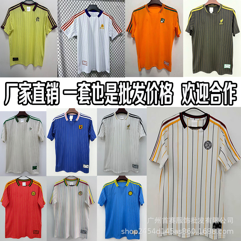 Wholesale 2026 Retro Argentina Mexico Japan National Team Jersey Embroidered T-Shirt Football Uniform Cross-Border Short-Sleeved Wholesale 2026 Retro Argentina Mexico Japan National Team Jersey Embroidered T-Shirt Football Uniform Cross-Border Short-Sleeved