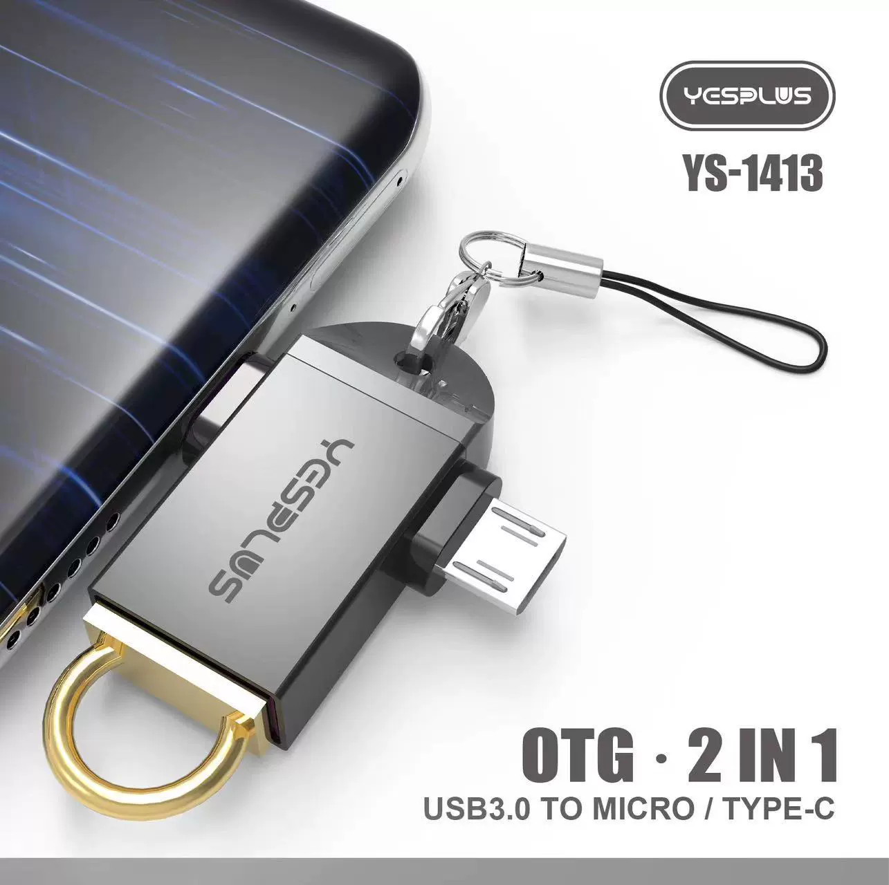 YESPLUS YS-1413 2-в-1 OTG адаптер TYPE-C+MICRO на USB 3.0