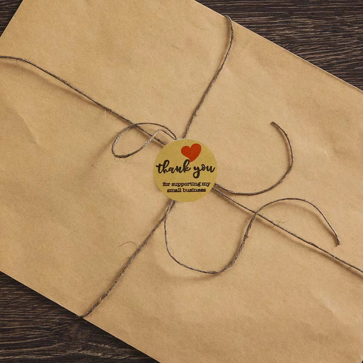 亚马逊信封封口贴纸装饰thankyou牛皮纸贴纸封口贴烘焙不干胶标签