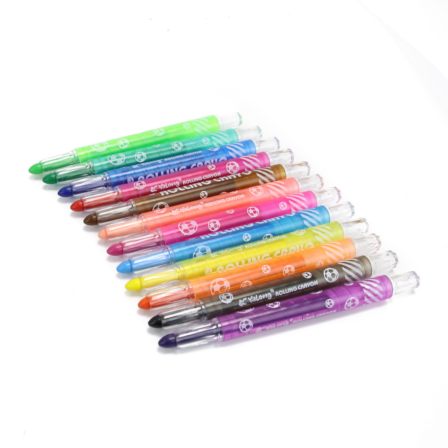 Crayones Giratorios Infantil de Plástico de 12 Colores que No Ensucian las Manos