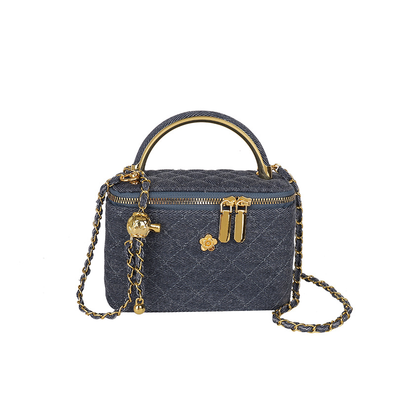 Coreana pequeña caja de viento de fragancia bolso de mano mujer comercio exterior transfronterizo nuevo estilo ChaoDiang bordado cadena mochila