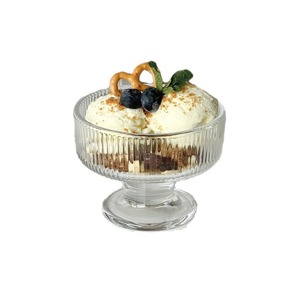 Ins Simple Glass Dessert Bowl Yogurt Cup High-foot Ice Cream Cup Ice…
