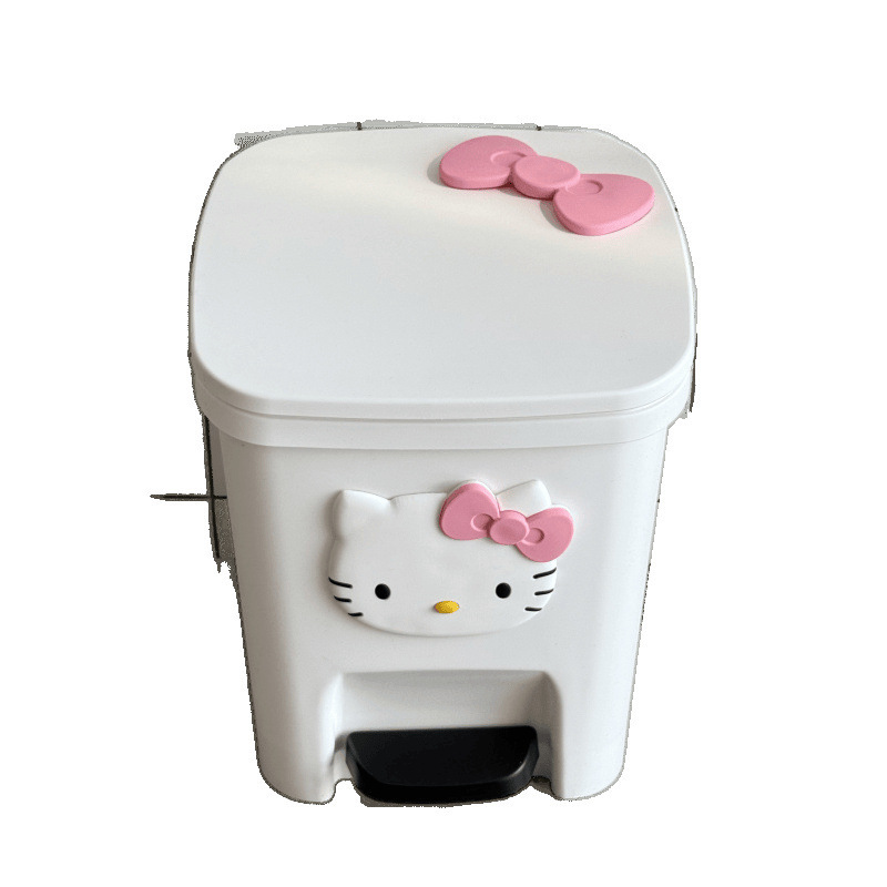 ハローキティ ゴミ箱 漫画 かわいい 高価値 家庭用 リビングルーム ベッドルーム 足踏み式 蓋付き 大容量 バスルーム|undefined