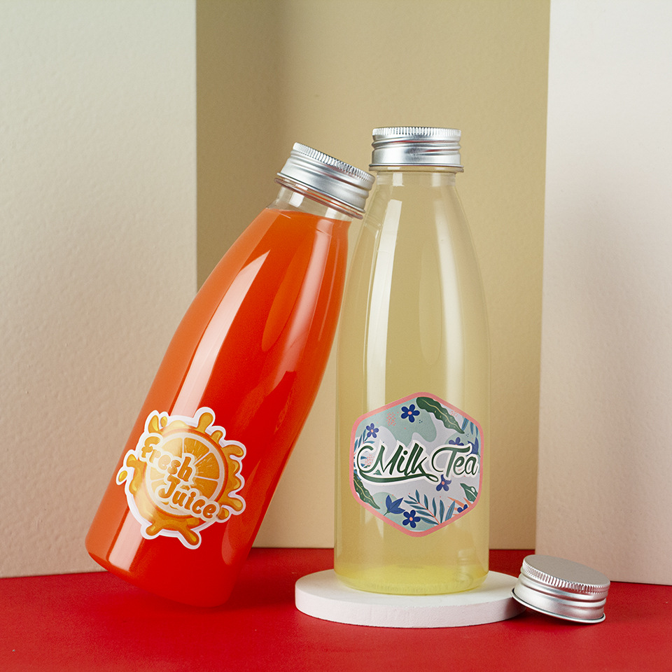 网红500毫升奶茶饮料果汁瓶 塑料一次性透明食品级PET包装瓶子
