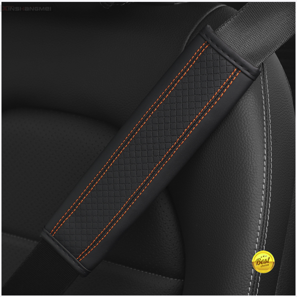 Funda Protectora de Hombro para Cinturón de Seguridad de Cuero en Relieve Antiapriete
