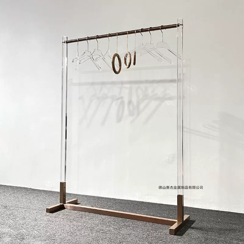 服装展示架女装店挂衣服架子亚克力落地架水晶中岛架不锈钢陈列架