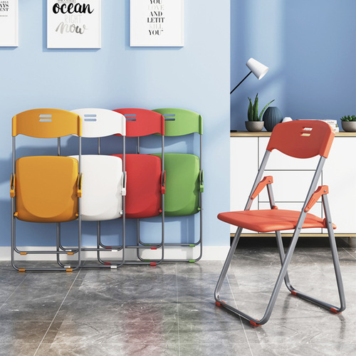Plastic folding chair wholesale dining chair internet celebrity folding chair office backrest student training dormitory computer learning