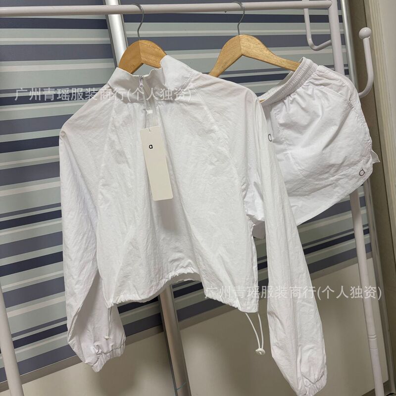 Cross-Border Foreign Trade a Letter Print Sun Protection Jacket Half-Zip Short Stand Collar Set Sports Casual Woven Jacket Cross-Border Foreign Trade a Letter Print Sun Protection Jacket Half-Zip Short Stand Collar Set Sports Casual Woven Jacket