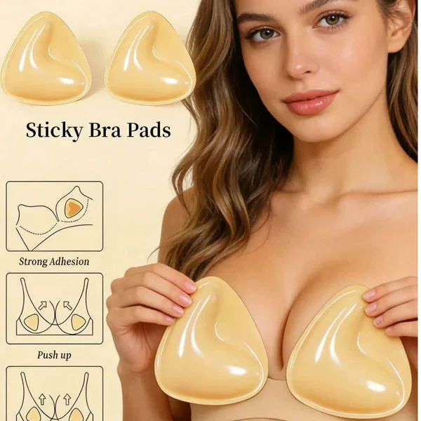 Amazon Cross-Border Double-Sided Self-Adhesive Chest Pads, Thickened and Enlarged Bra Inserts, V-Shaped Triangle Swimsuit Push-Up Pads