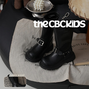 The CBC "Old Money Equestrian Boots" Children's French Leather Boots for Boys and Girls Side Zipper Chelsea Boots 247051