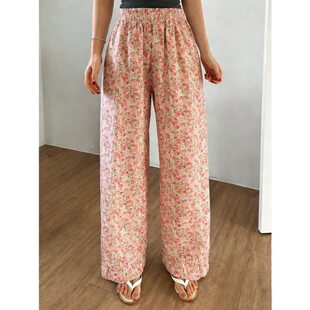 (Cross-border trading), cute trousers, floral print