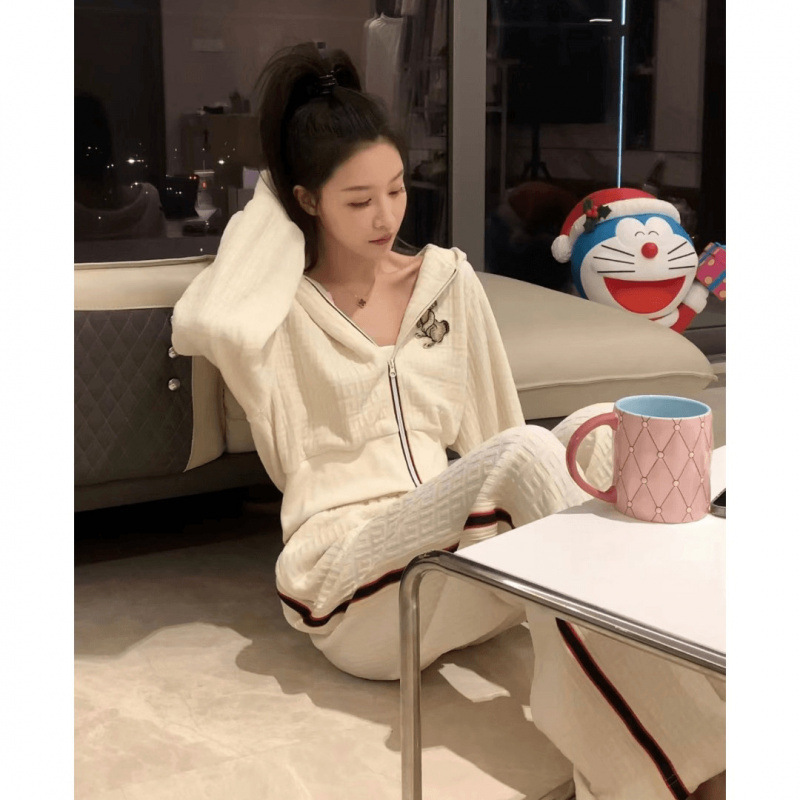 时尚运动套装女早秋新款休闲减龄卫衣外套新品感阔腿裤两件套|undefined