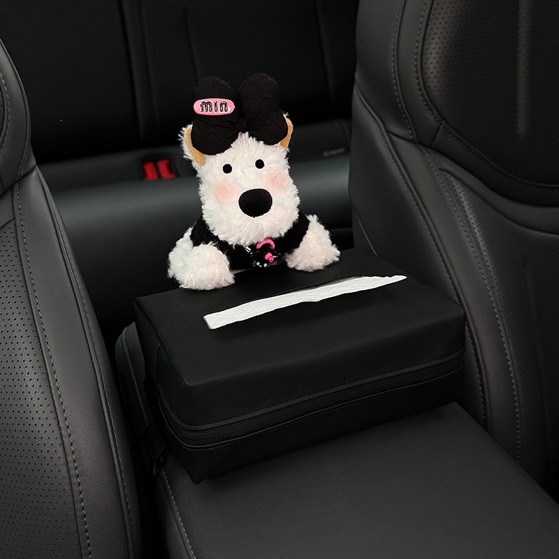 2026 New West Highland Car Armrest Box Tissue Holder, In-car Tissue Box, Seat-mounted Tissue Bag, Therapeutic Style