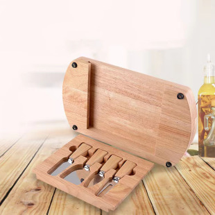 In stock wholesale stainless steel cheese knife cheese plate oak handle suit kitchen knives cream knife pizza knife